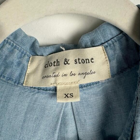 Cloth & Stone Soft Chambray Top Preppy Casual Classic Americana Timeless XS - Picture 3 of 9